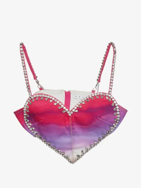 AREA ombre crystal-embellished top
