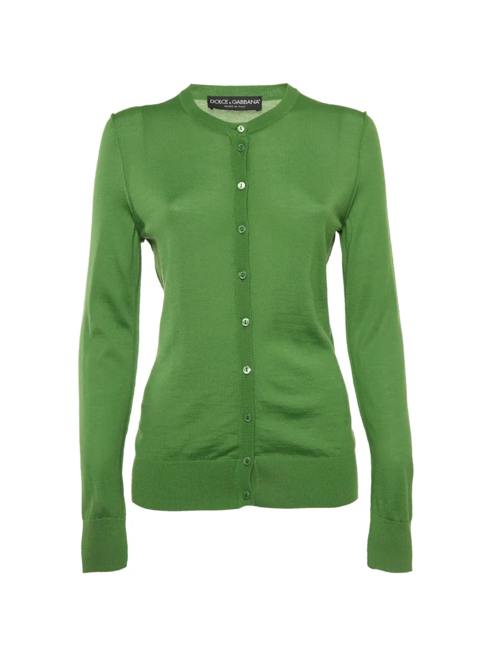 Pre-owned Dolce & Gabbana Fine-knit Cardigan In Green
