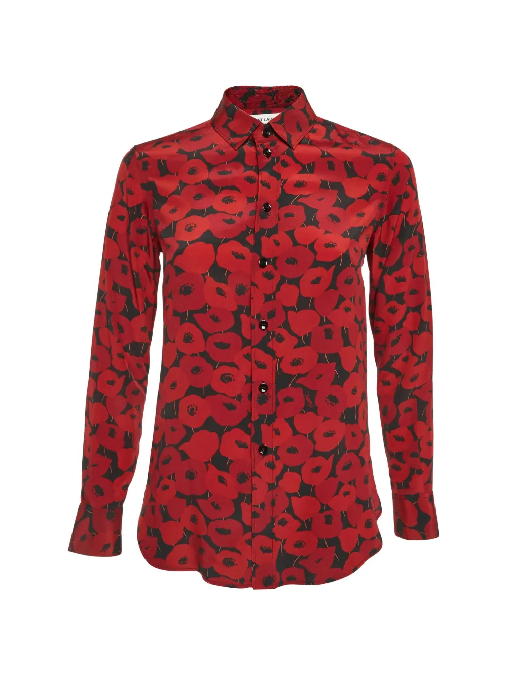 Saint Laurent Pre-Owned floral-print silk shirt - Rosso