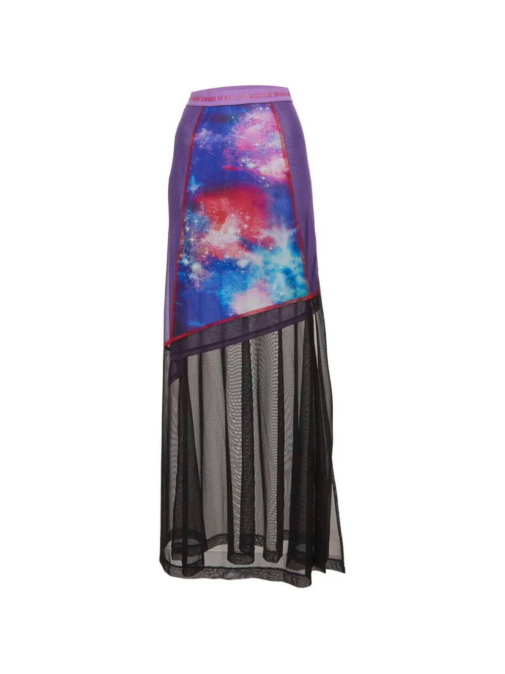 Versace Jeans Couture galaxy-print sheer maxi skirt - Nero
