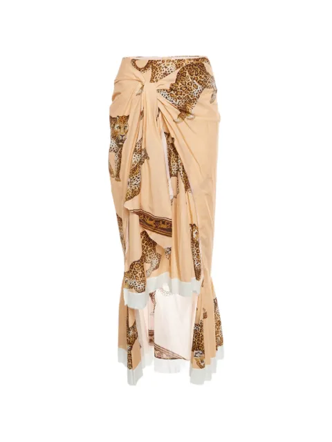 Johanna Ortiz Tropical Agitations wrap-effect maxi skirt