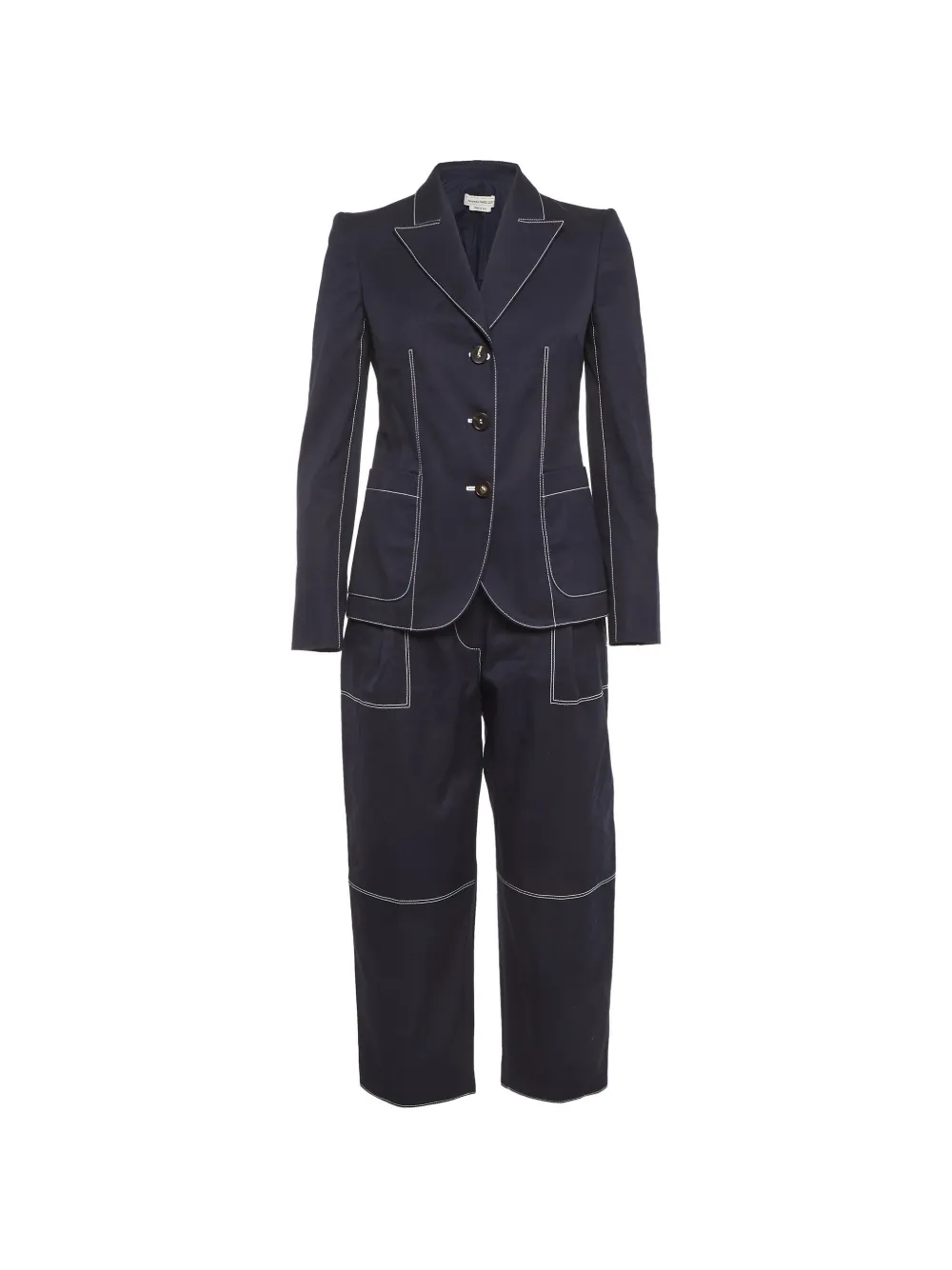 Alexander McQueen Pre-Owned contrast-stitch suit - Blue