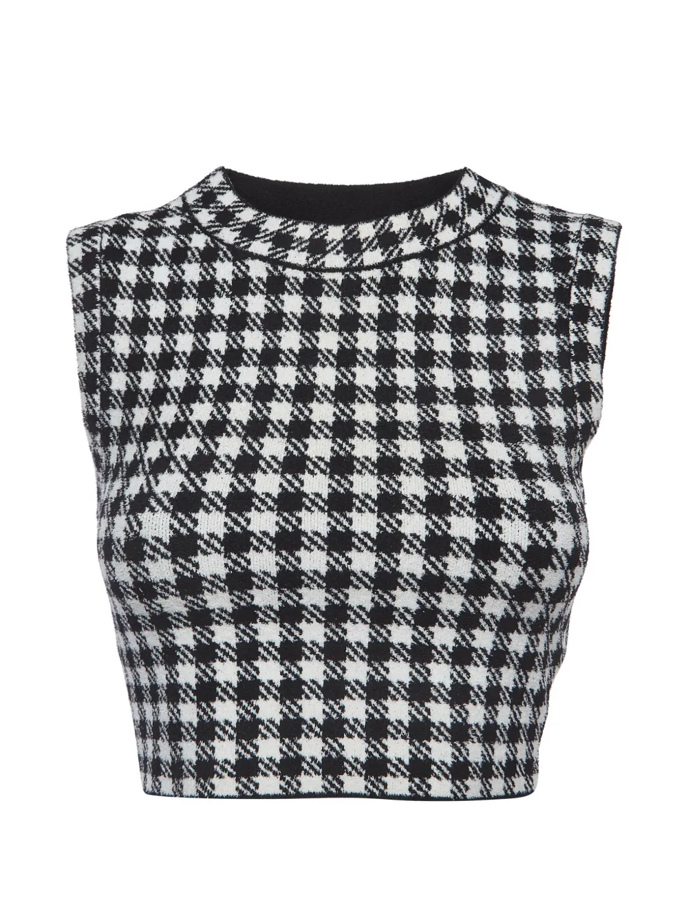 SANDRO houndstooth-pattern crop top - Nero