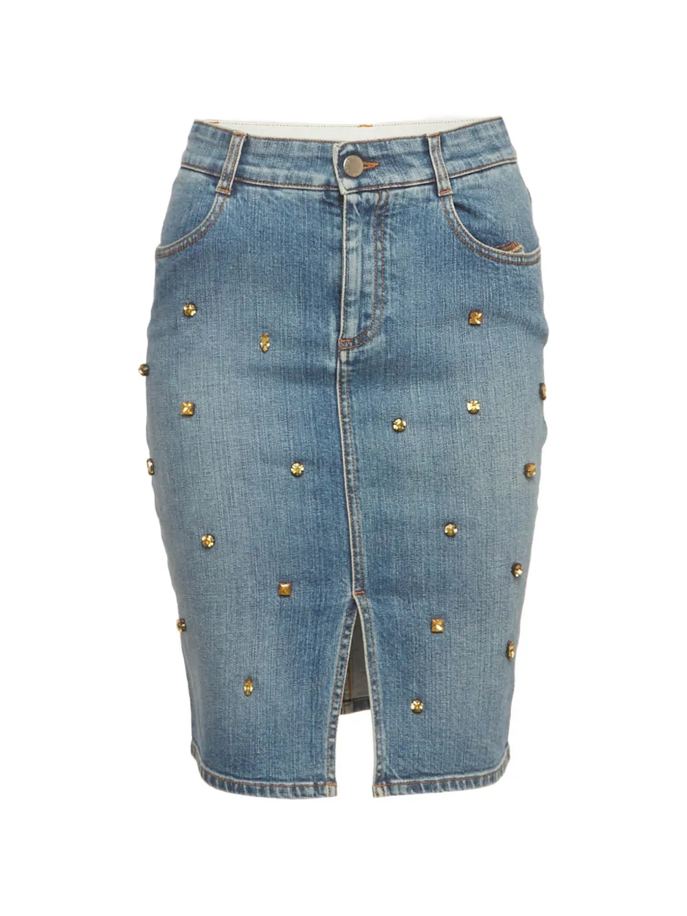Stella McCartney Pre-Owned belt-loops mini pencil skirt - Blu