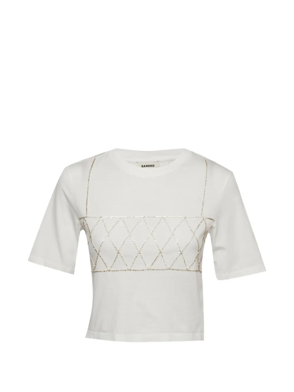 SANDRO crystal-embellished T-shirt - Bianco