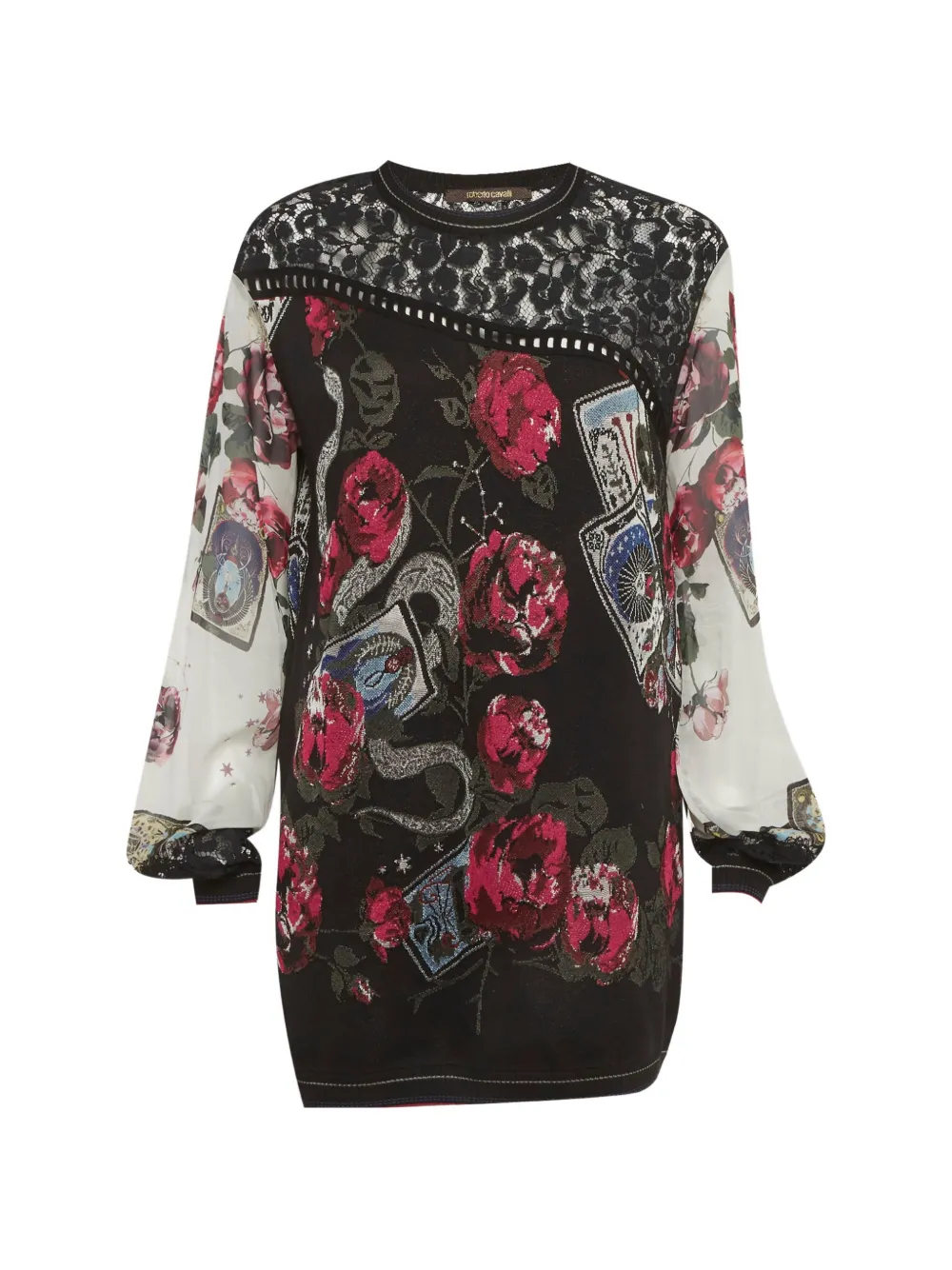 Roberto Cavalli Vintage pull à fleurs - Noir Roberto Cavalli Vintage pull à fleurs - Noir