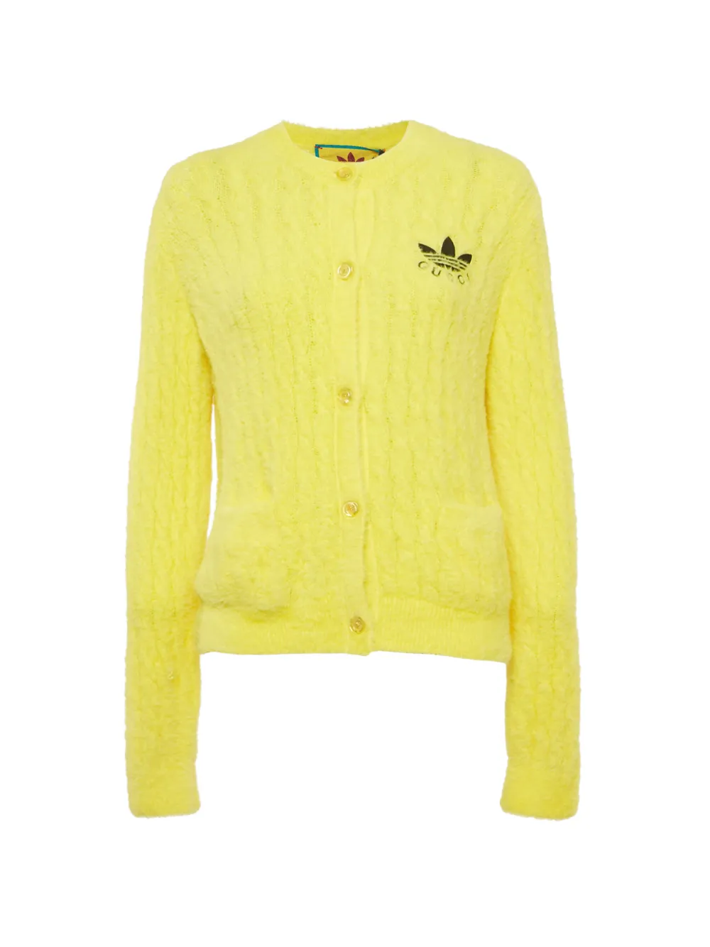 Gucci Pre-Owned x Adidas cable-knit cardigan - Giallo