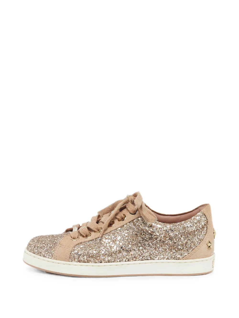 Jimmy Choo Pre-Owned Miami glitter suede sneakers - Gold