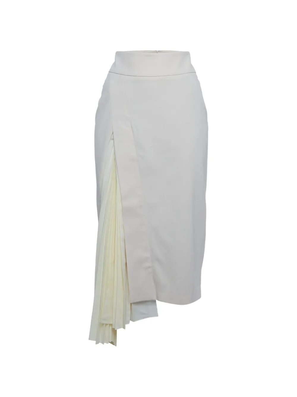 Brunello Cucinelli Vintage pleated-panel twill midi skirt - Weiß