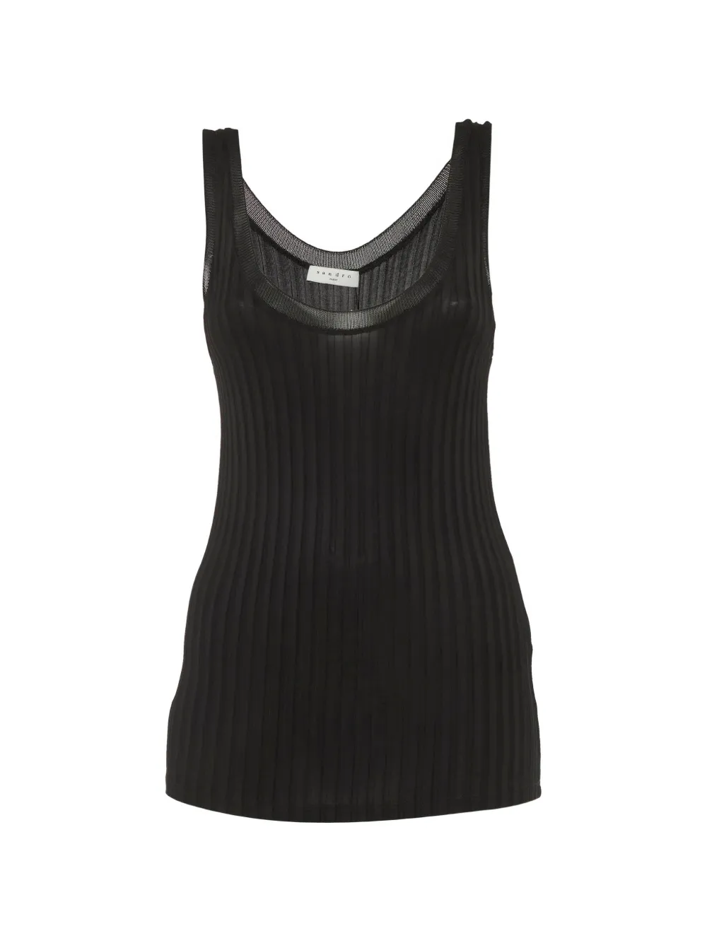 SANDRO ribbed-knit tank top - Nero