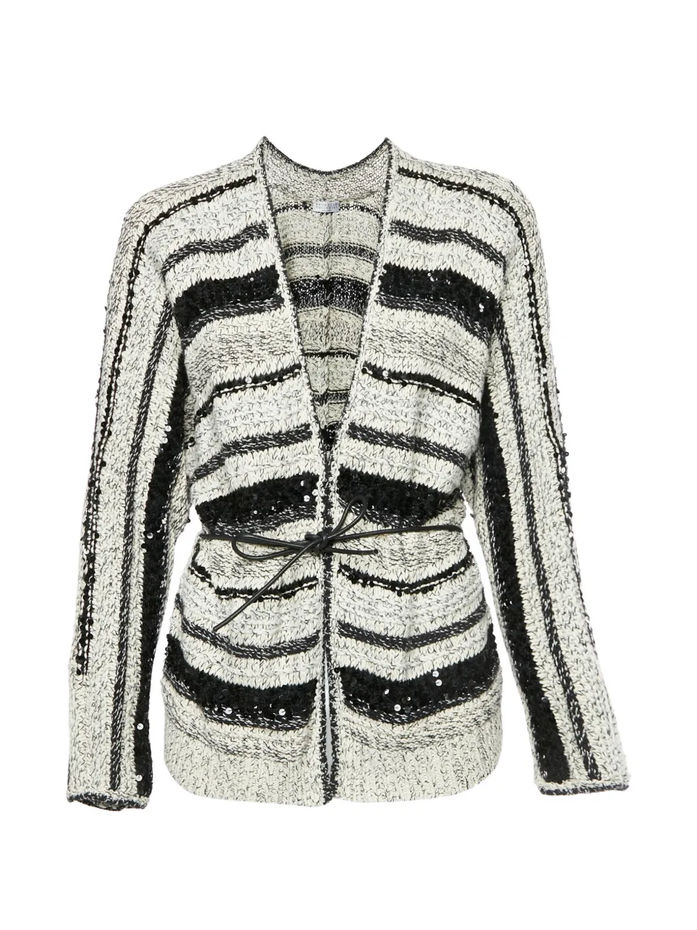 Brunello Cucinelli Vintage striped cardigan - Nero