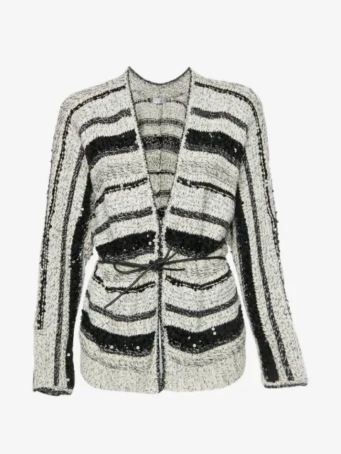 Brunello Cucinelli Vintage cárdigan tejido a rayas