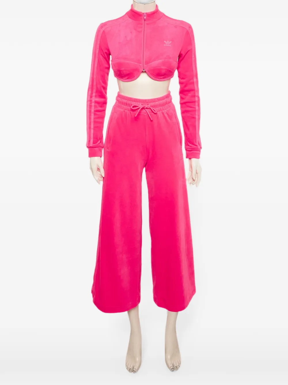 adidas x Jeremy Scott velvet-texture tracksuit - Pink
