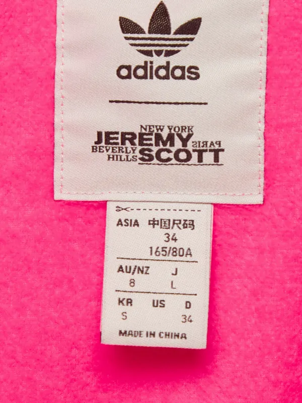 Adidas x Jeremy Scott velvet-texture Tracksuit | Pink | FARFETCH