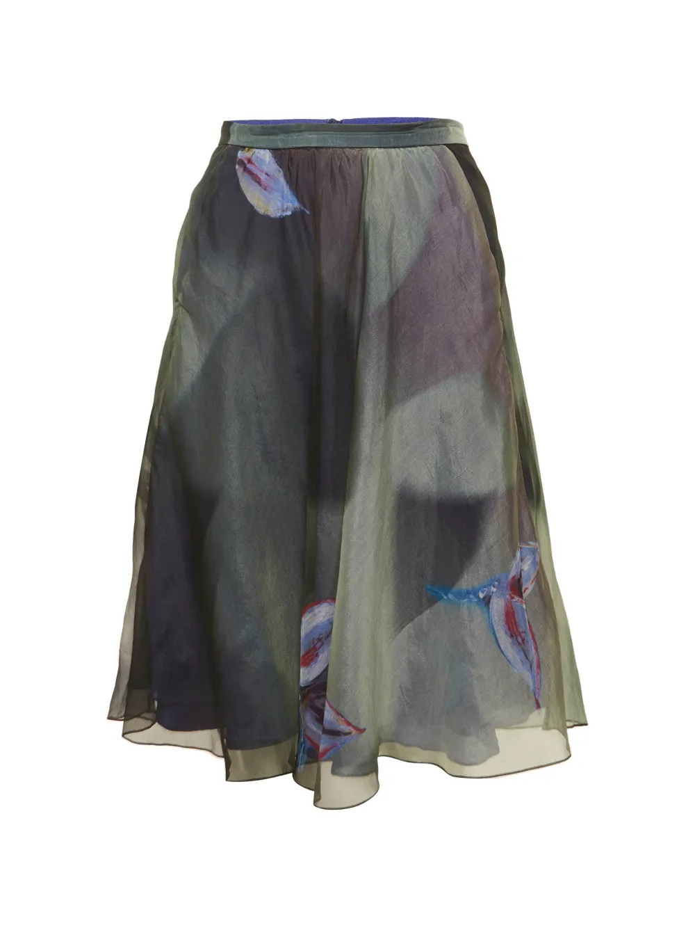 Giorgio Armani Pre-Owned printed silk mini skirt - Blu