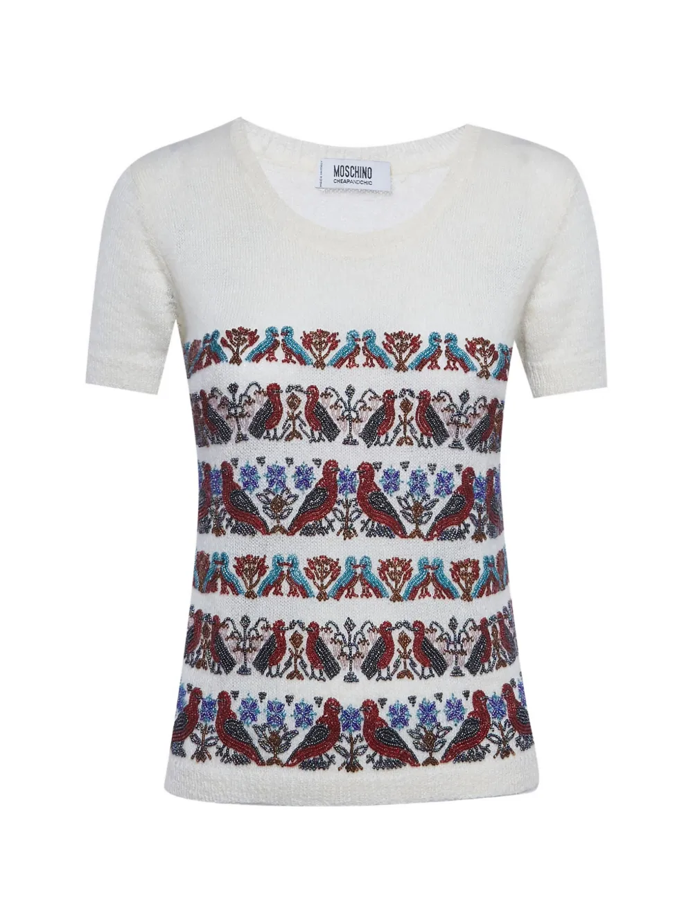 Moschino Cheap & Chic beaded short-sleeve top - Bianco
