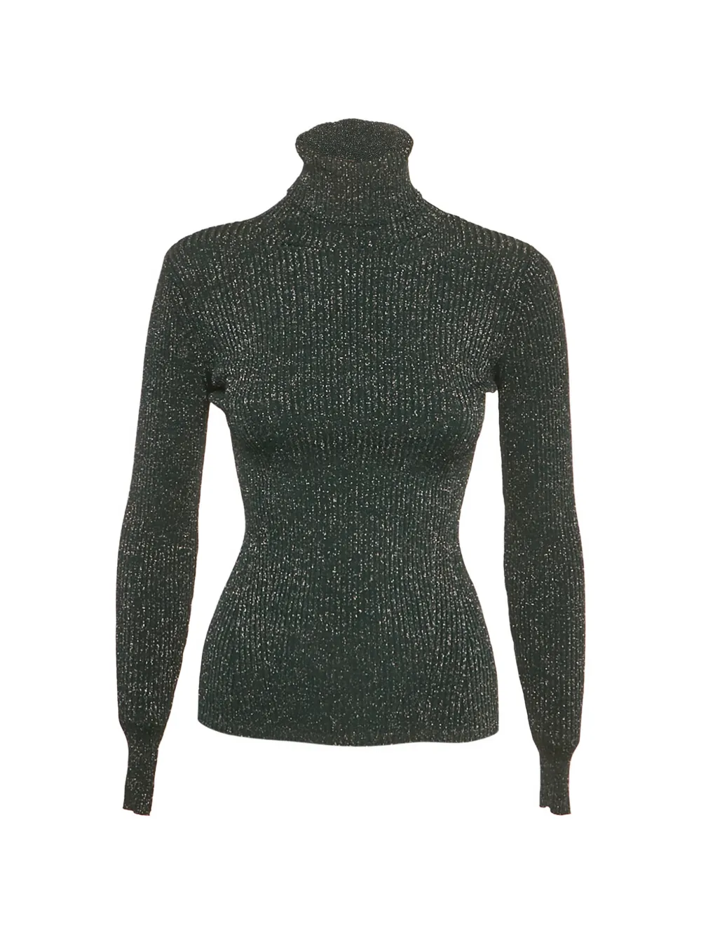 Pre-owned Zimmermann Ribbed-knit Turtleneck Sweater In Green