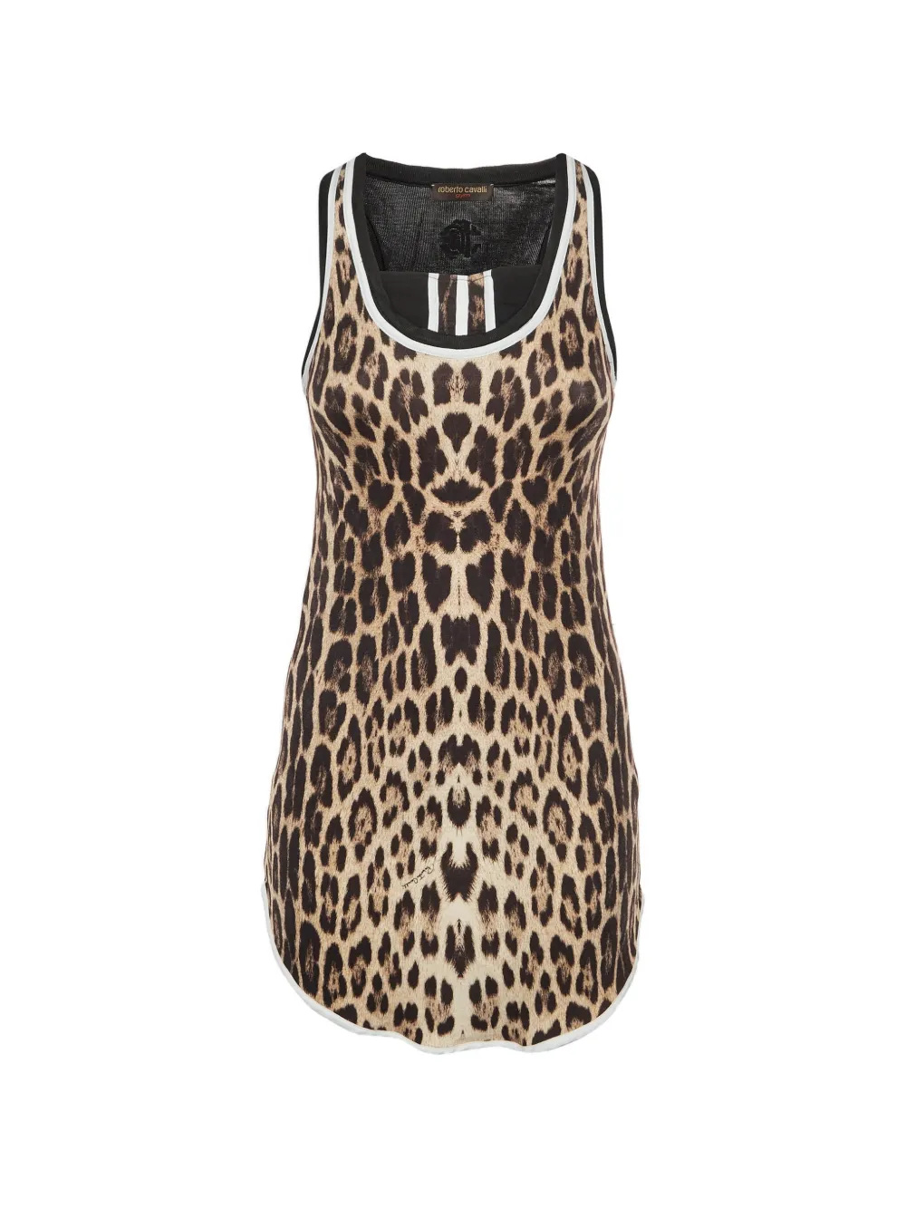 Roberto Cavalli Vintage leopard-print knit tank top - Nero