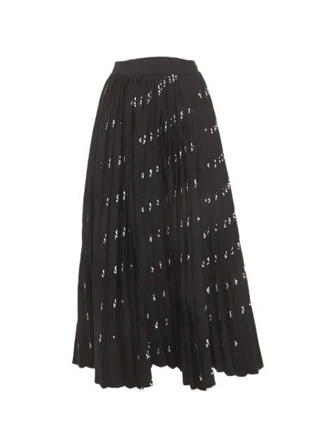 Balenciaga Pre-Owned logo-print pleated midi skirt