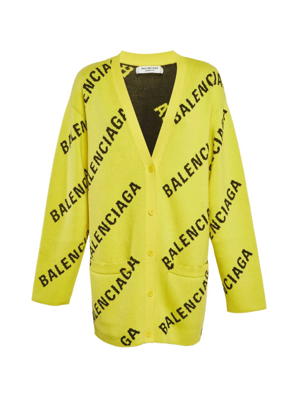 Balenciaga Pre-Owned logo-pattern knit cardigan - Giallo