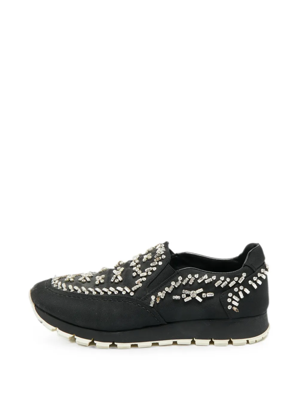 Prada Pre-Owned crystal-embellishment sneakers - Nero