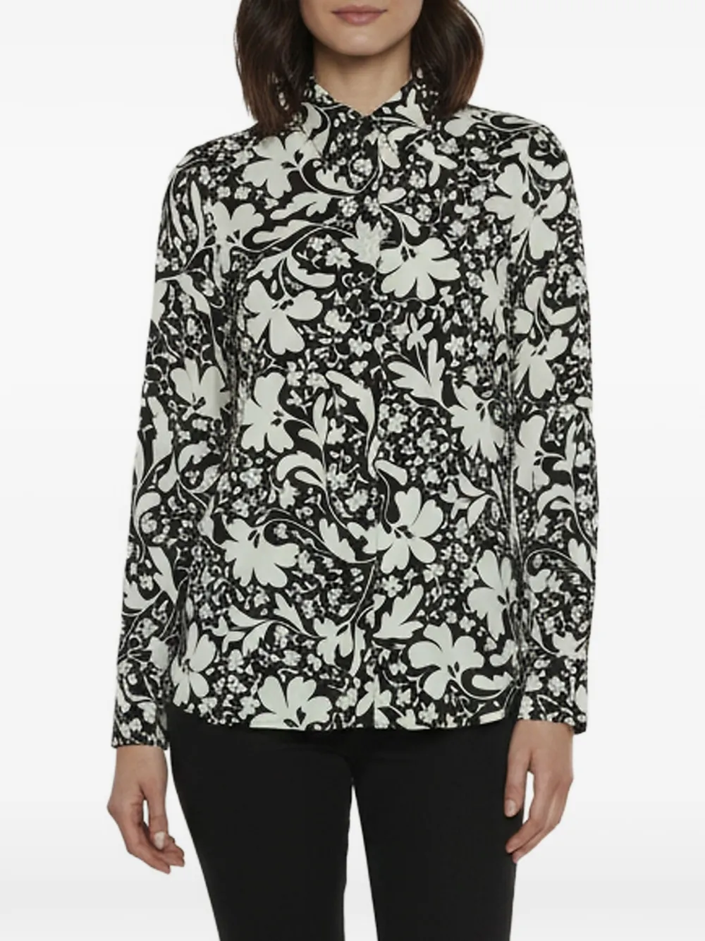 Pre-owned Stella Mccartney Floral-print Shirt In Black