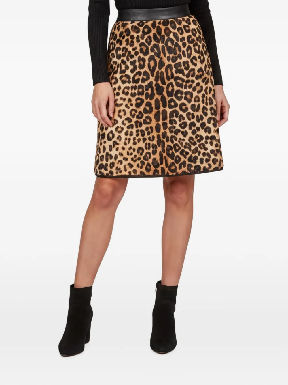 Roberto Cavalli Vintage leopard-pattern A-Line midi skirt - Nero