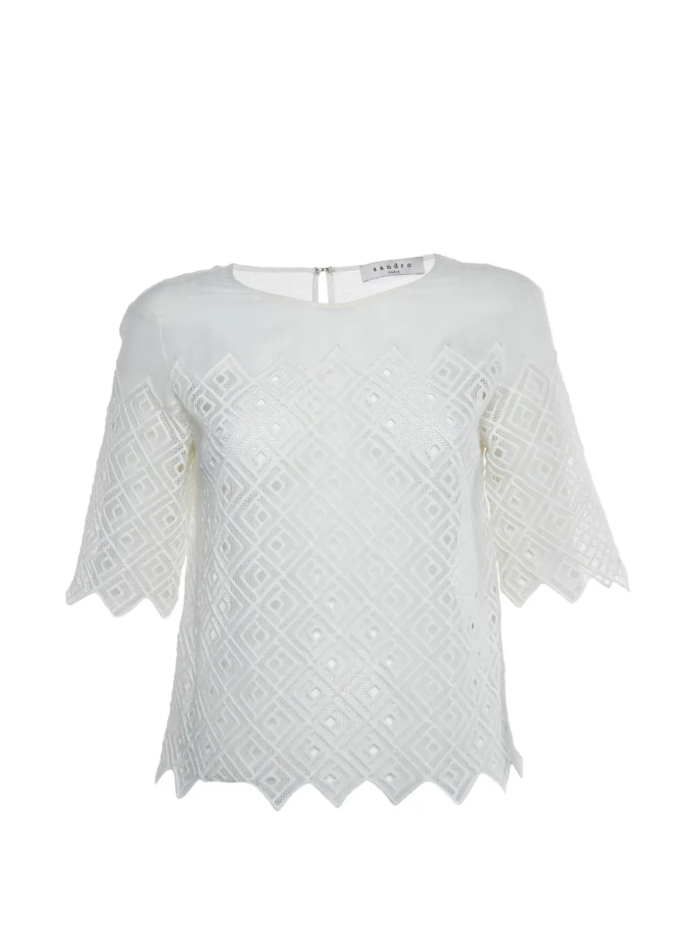 SANDRO scalloped-hem blouse - Bianco