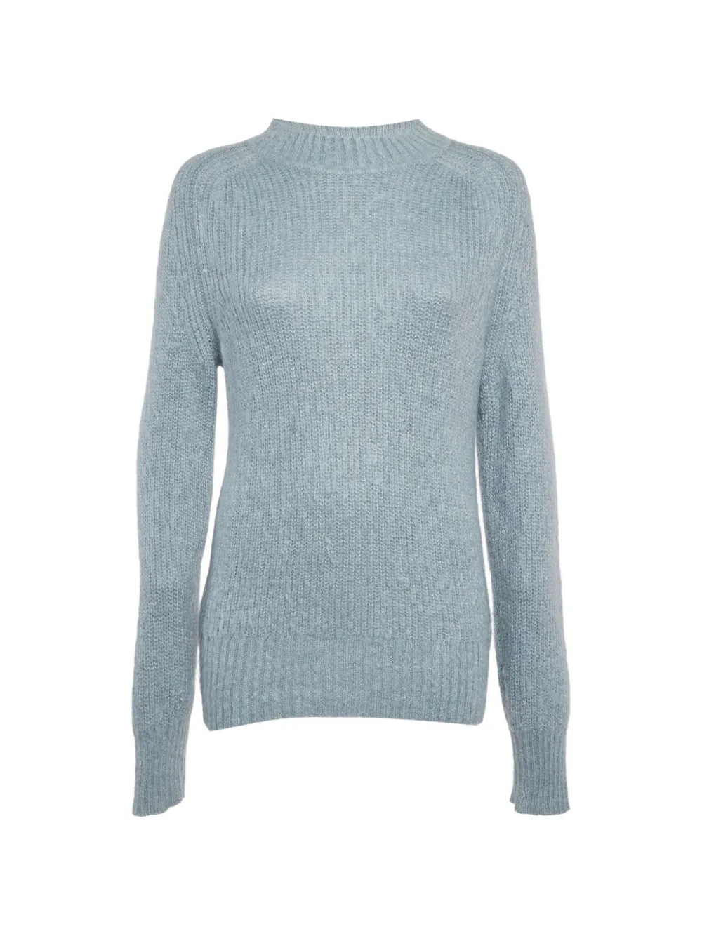 Pre-owned Jil Sander Rib-knit Mock-neck Sweater In Blue