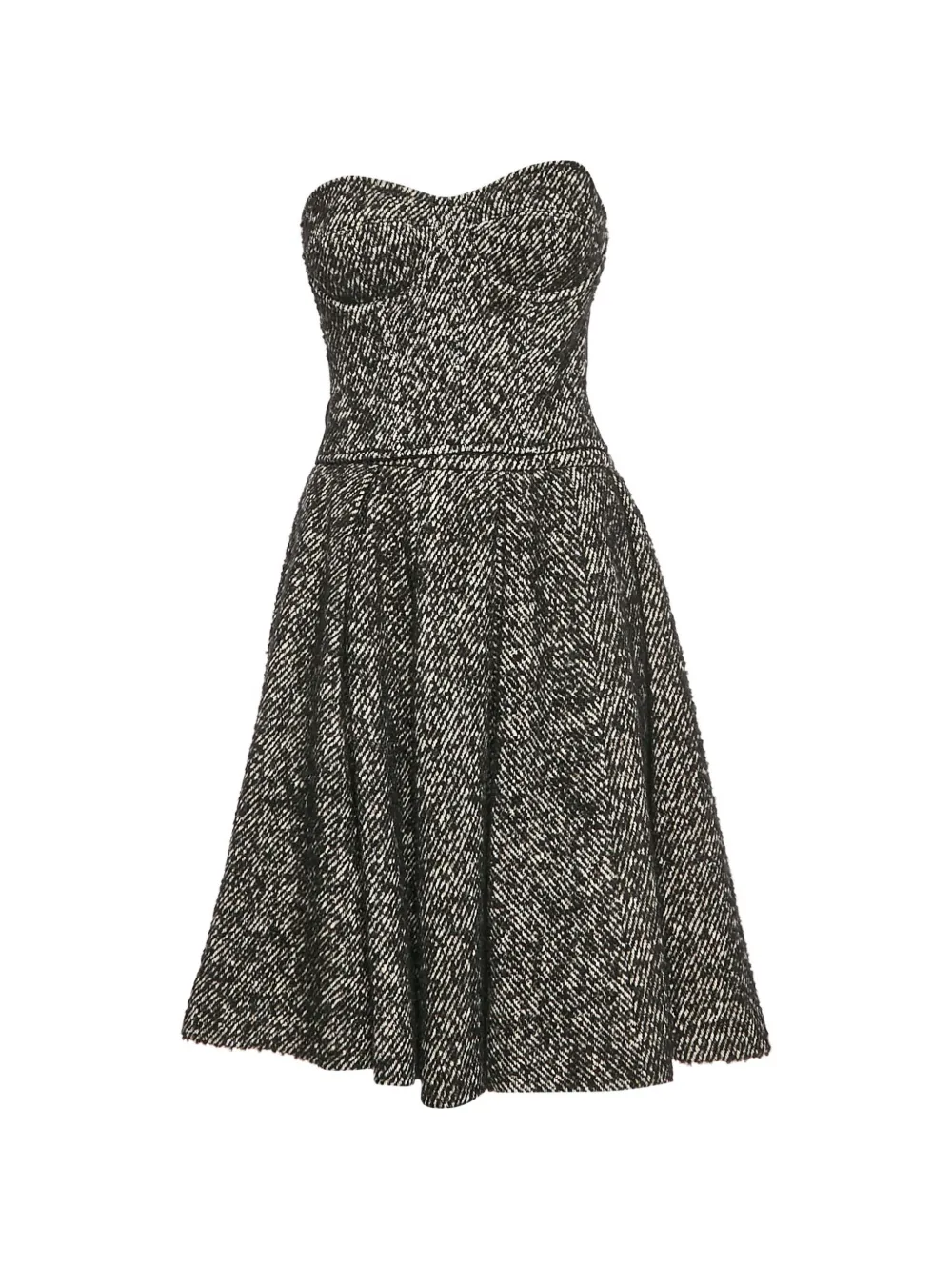Dolce & Gabbana Pre-Owned herringbone-pattern midi dress - Nero