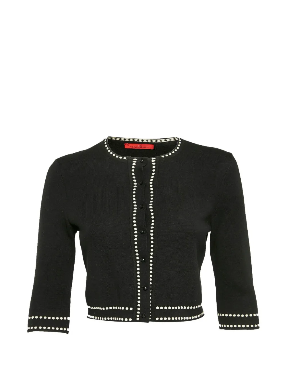 Carolina Herrera Vintage CH knit short-sleeve cardigan - Nero