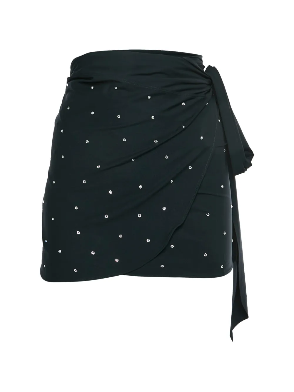 Pre-owned Hunza G Swarovski Tie-side Mini Sarong In Black