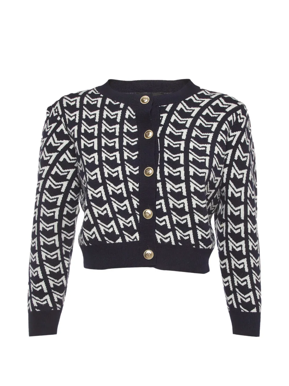 Maje monogram-pattern cardigan - Blu
