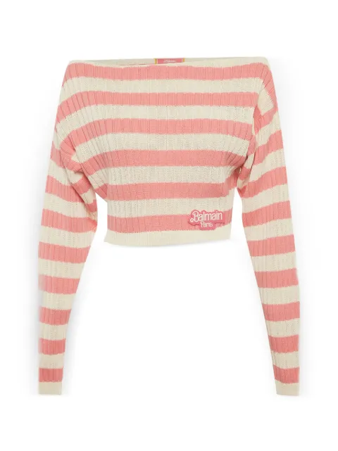 Balmain Pre-Owned x Barbie striped sweater