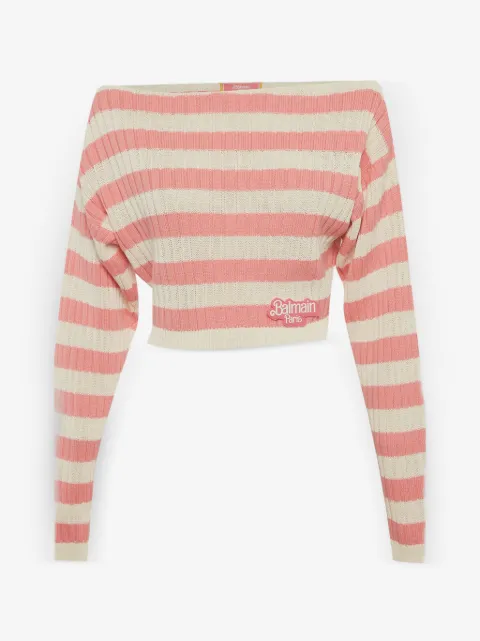 Balmain Pre-Owned x Barbie striped sweater