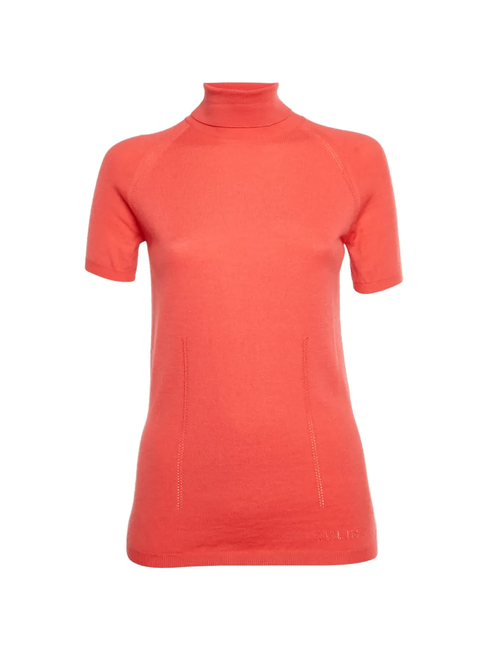 Pre-owned Celine Turtleneck Short-sleeve Sweater In Orange