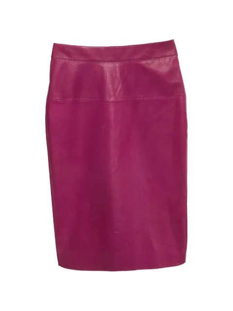 Tom Ford Vintage falda de tubo de piel con detalle fruncido