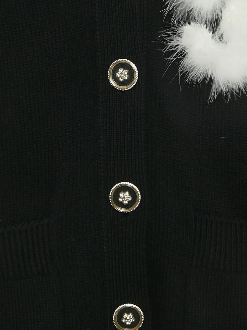 CHANEL Pre-Owned ココマーク フェザーカーディガン | ブラック