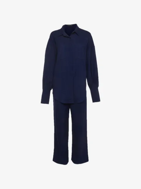 LIONESS pinstripe-print shirt and trousers set