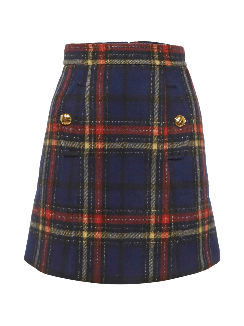 Miu Miu Pre-Owned plaid mini skirt - Blu