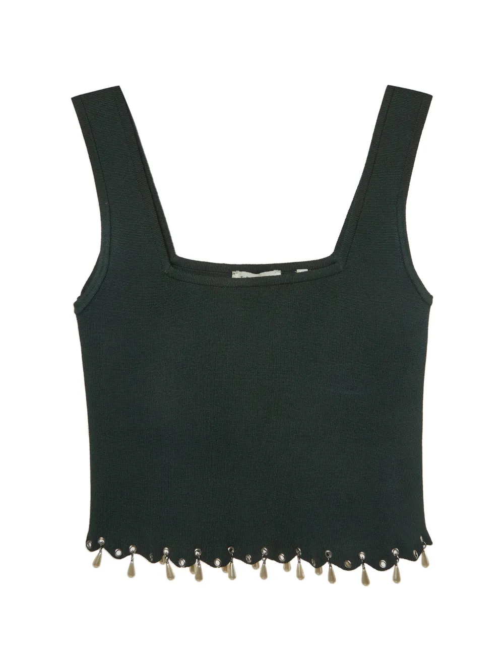 SANDRO bead-embellished crop top - Verde