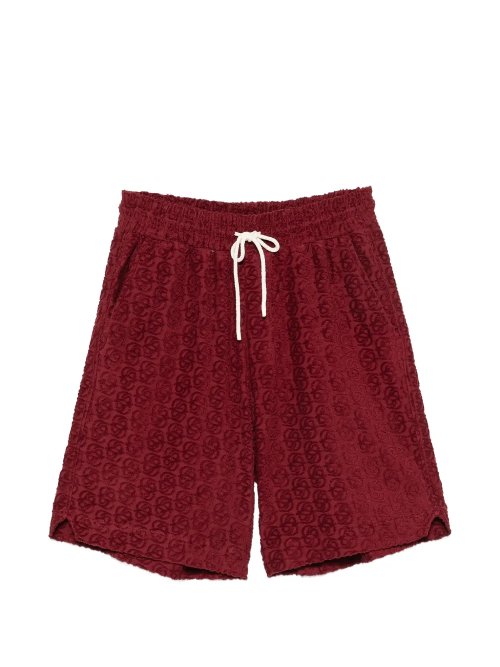 Drôle De Monsieur logo-jacquard drawstring track shorts - Rosso