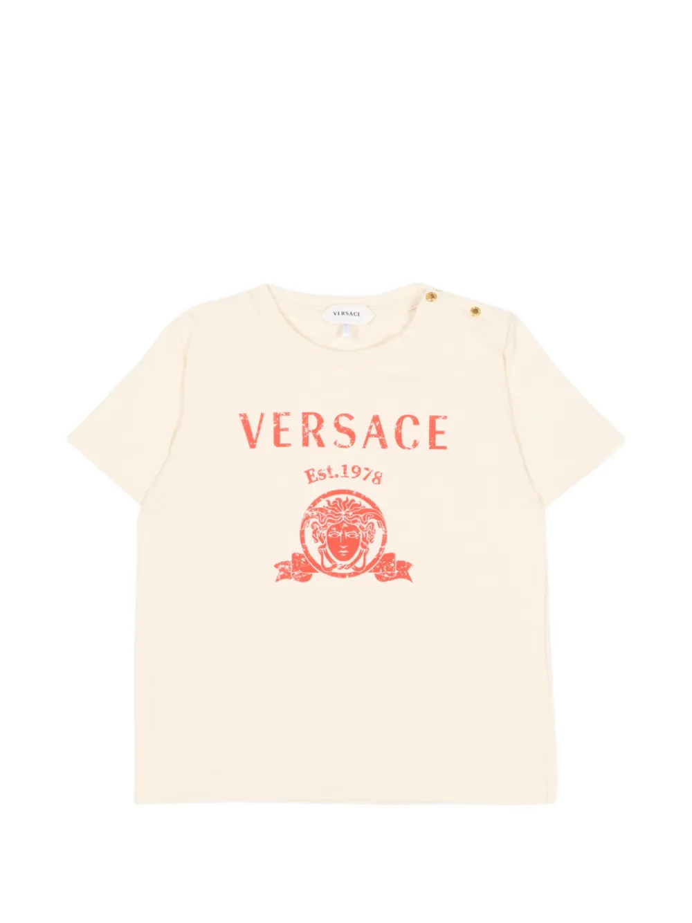 Versace Kids logo-print Medusa T-shirt - Toni neutri