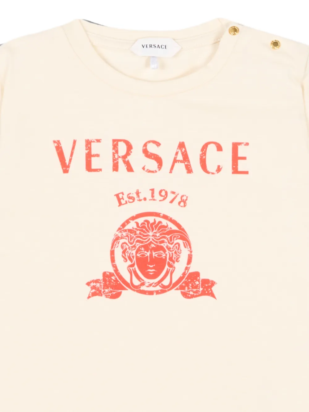 Versace Kids logoprint Medusa T-shirt Beige
