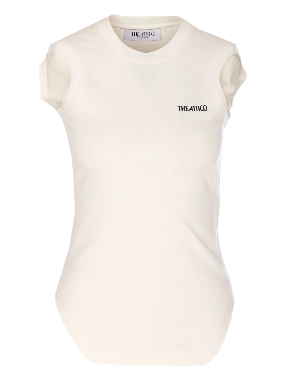 The Attico T-Shirt mit Logo-Stickerei - Nude