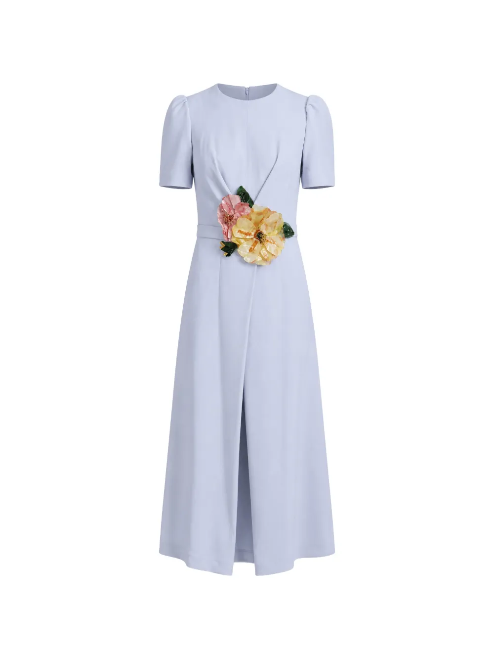 Dolce & Gabbana Abito midi Cadi con applicazione a fiori - Blu