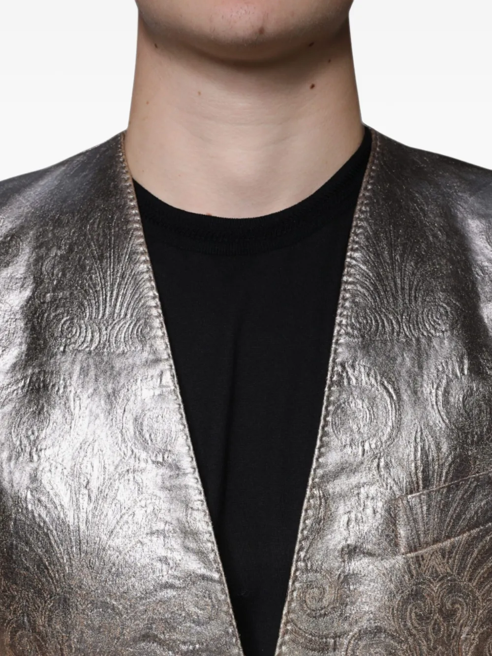Dolce & Gabbana Blazer met enkele rij knopen en jacquard Goud