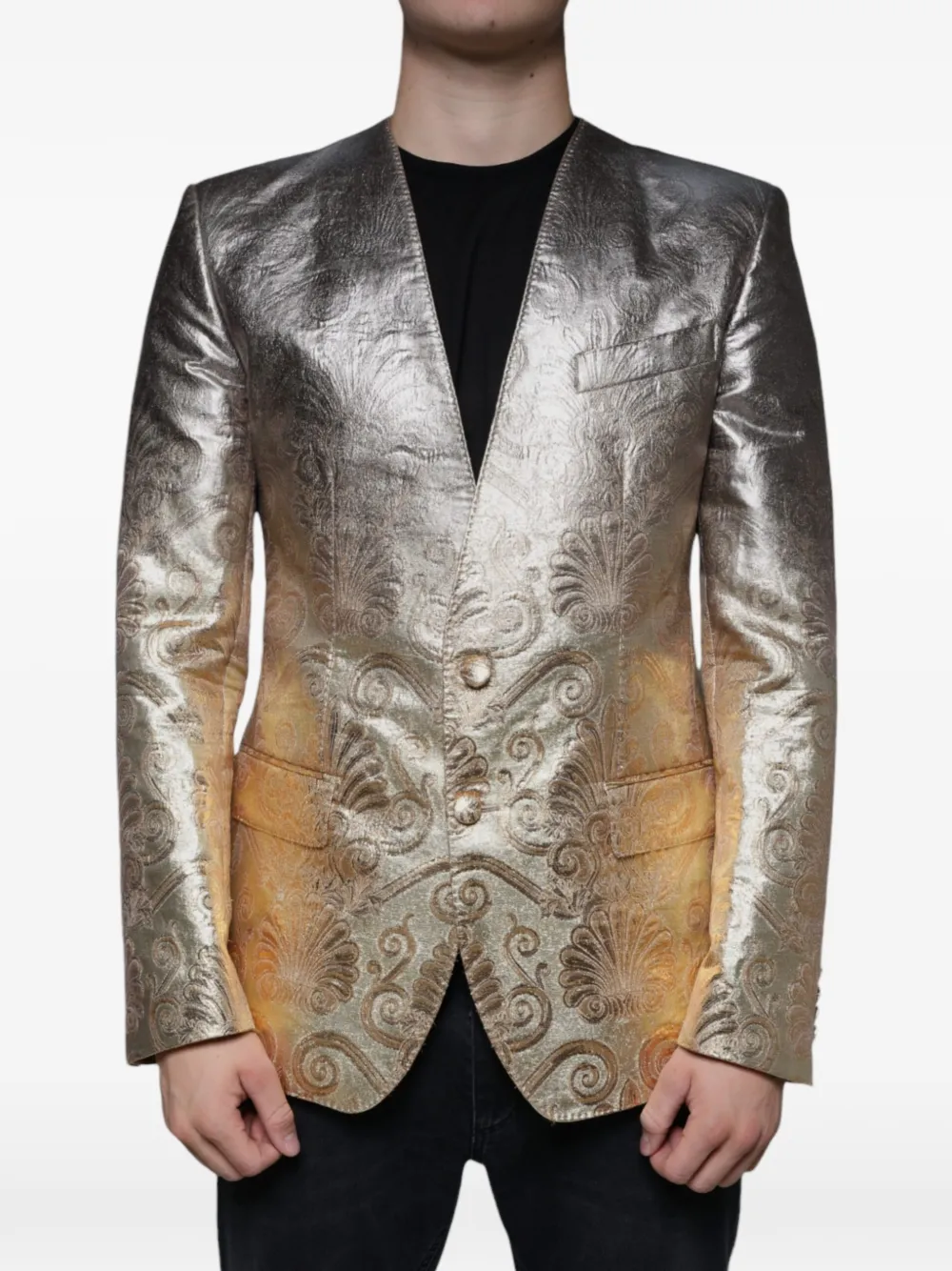 Dolce & Gabbana chest-pocket single-breasted blazer - Gold