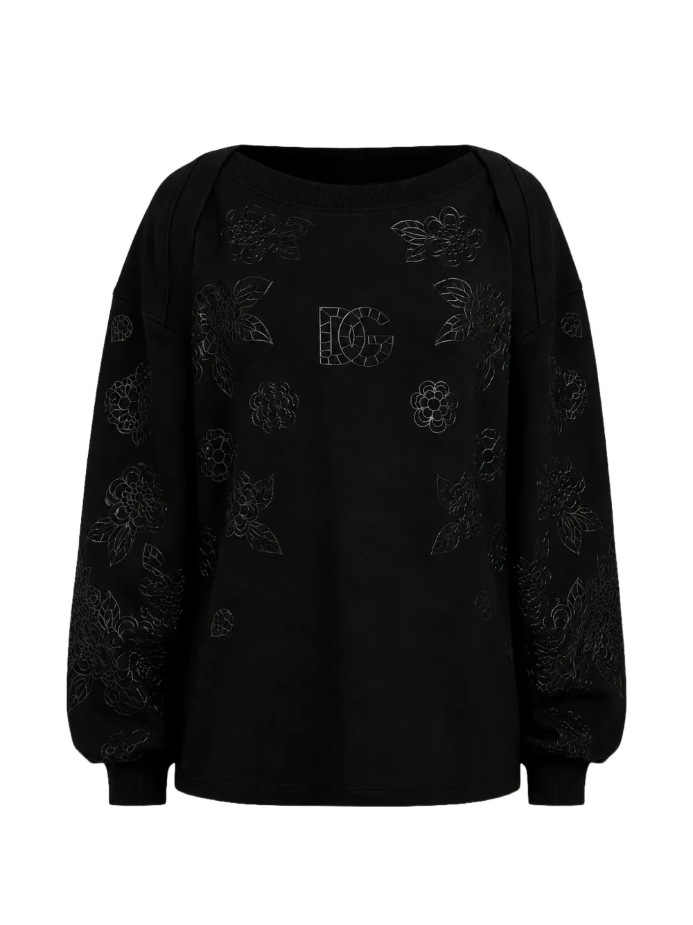Dolce & Gabbana Maglione a fiori DG - Nero