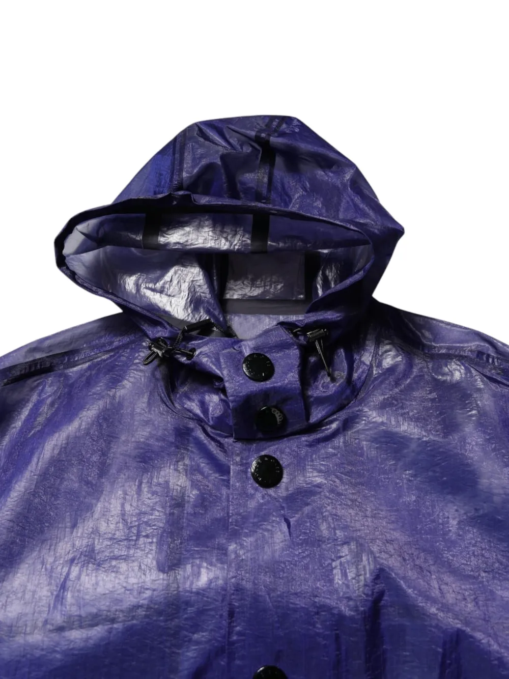 Dolce & Gabbana Regenjas met capuchon en gekreukt effect Blauw